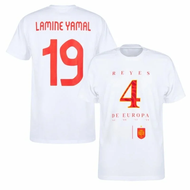 

Испания, евро 2024, победители Lamine Yamal 19, хлопковая футболка с принтом для мужчин и женщин, модная и повседневная футболка для любителей футбола