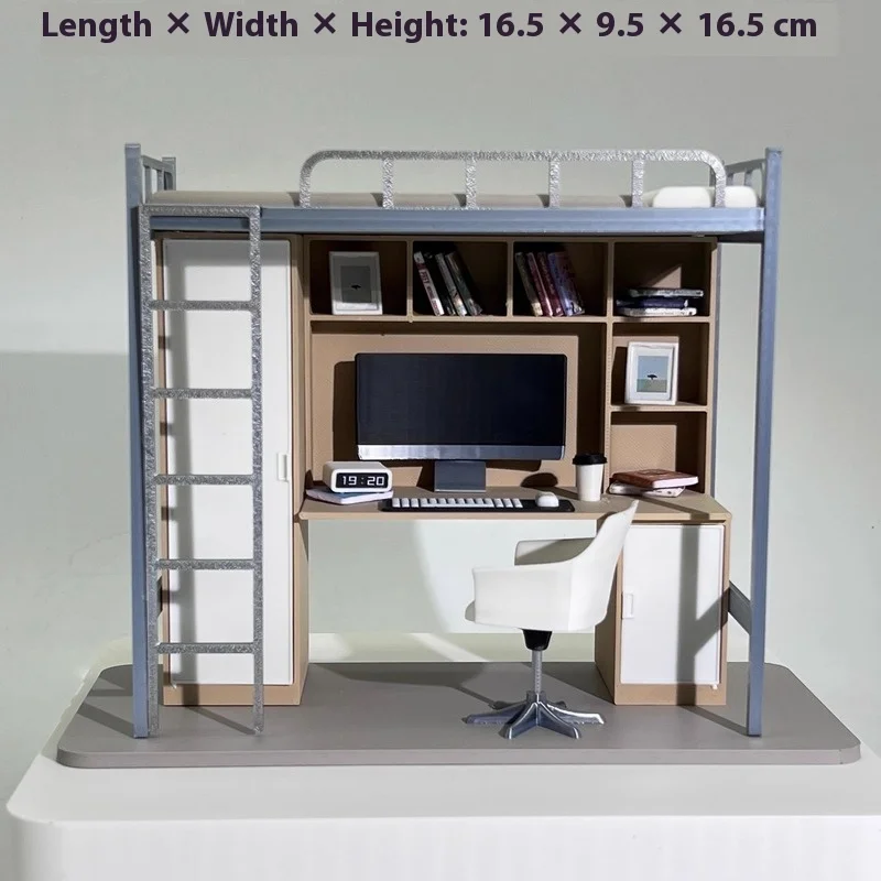 Original [Cama de dormitorio universitario] Adorno modelo en miniatura 12:1