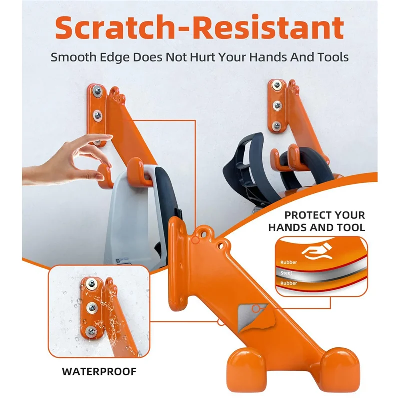 【Livraison rapide】Cintre de scie à chaîne, paquet de 2 supports muraux pour tronçonneuse, support de scie à chaîne, support d'organisateur de hangar de rangement de garage