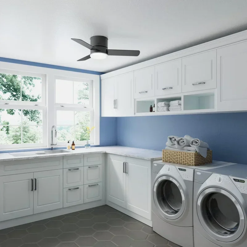 D2B59453 44" Kit Control Hunter Minimus Low Profile Indoor Ceiling Fan With LED Light And Handheld Remote,Matte