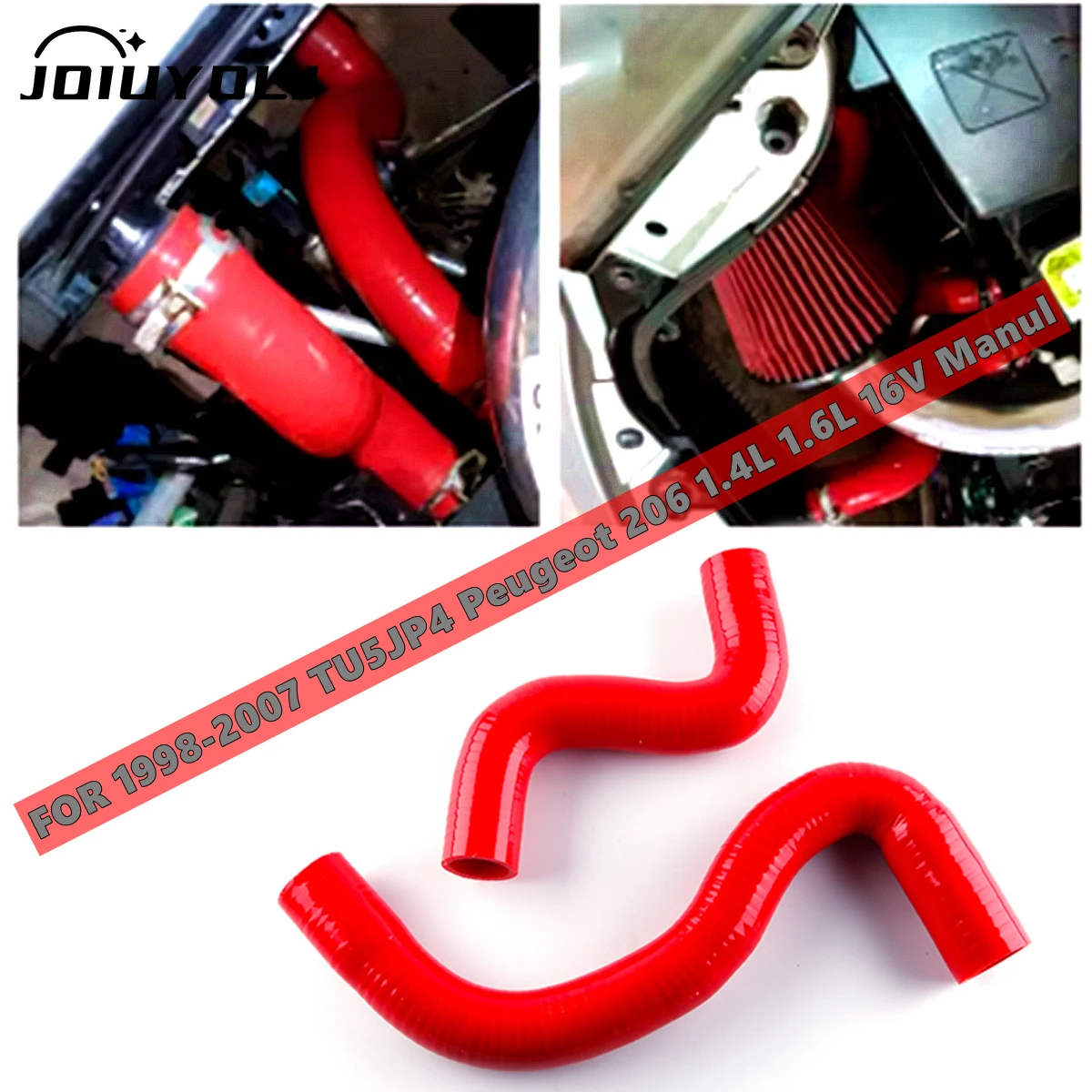 

Passionate Red 2 Pcs For 1998-2007 Peugeot 206 Manul 1.6L TU5JP4 16V Silicone Radiator Hoses1999 2000 2001 2002 2003 2004 05 06