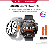 Aolon Navi R3 Smart Watch Men GPS Map Running Pace Altitude 3ATM Waterproof AOD Display Amoled Screen Bluetooth Call Smartwatch