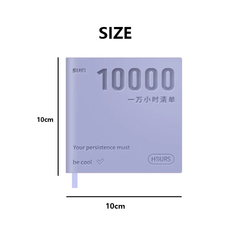 10000-Hour Leather Planner Self-Discipline Tracker Portable Pocket Notebook Square Journal Daily Weekly Schedule Book