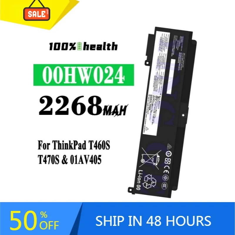 

00HW024 2268mAh Notebook battery for Lenovo ThinkPad T460S T470S 01AV405 Lithium Rechargeable Battery