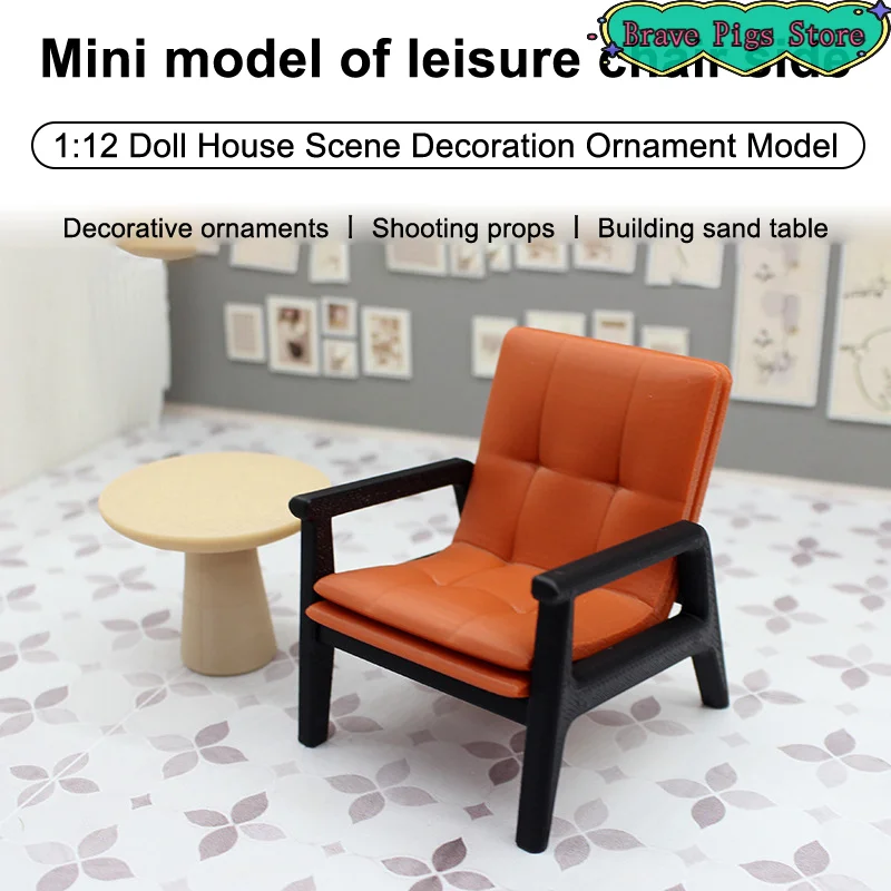 1/12 Simulation Sofa Chair Tea Table Model Living Room Furniture Decoration