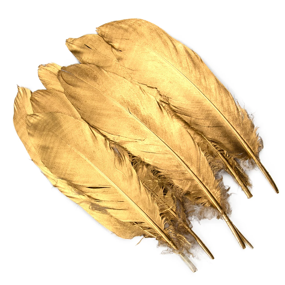 10 20 50pcs Gold Goose Feathers High Quality Duck Feather Jewelry Making Wedding Party Craft Decoration plumes 15-20 cm