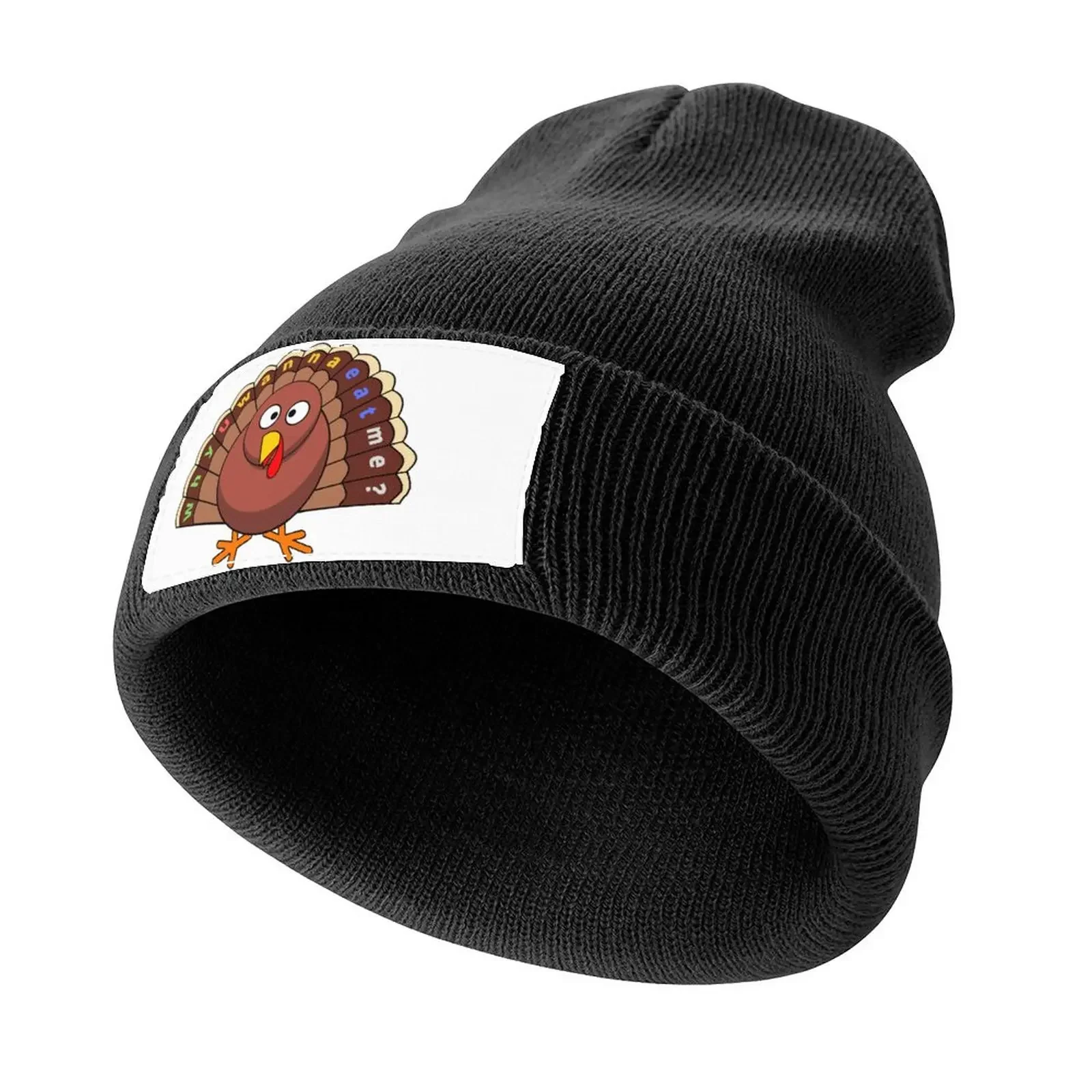 Why you wanna eat me? Thanksgiving cute funny turkey Knitted Cap Cosplay Golf Men's Luxury Women's