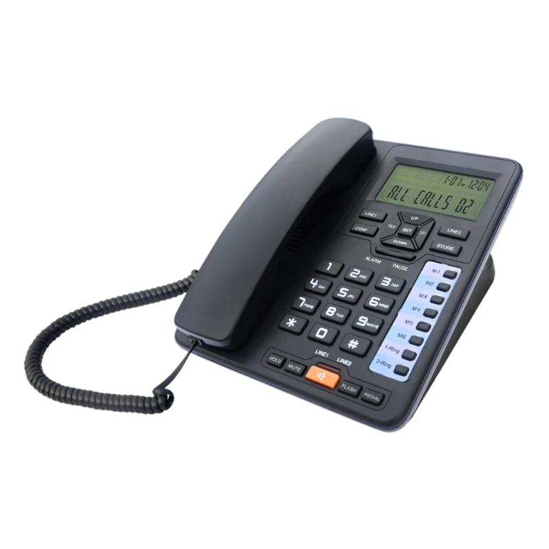 6400 2-Line Corded Landline Phone Backlit Display for Enterprise School Dropship