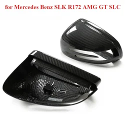 2pcs/Carbon Fiber Mirror Cover Rearview Mirror Shell Cap Modification Accessories for Mercedes Benz SLK R172 AMG GT SLC