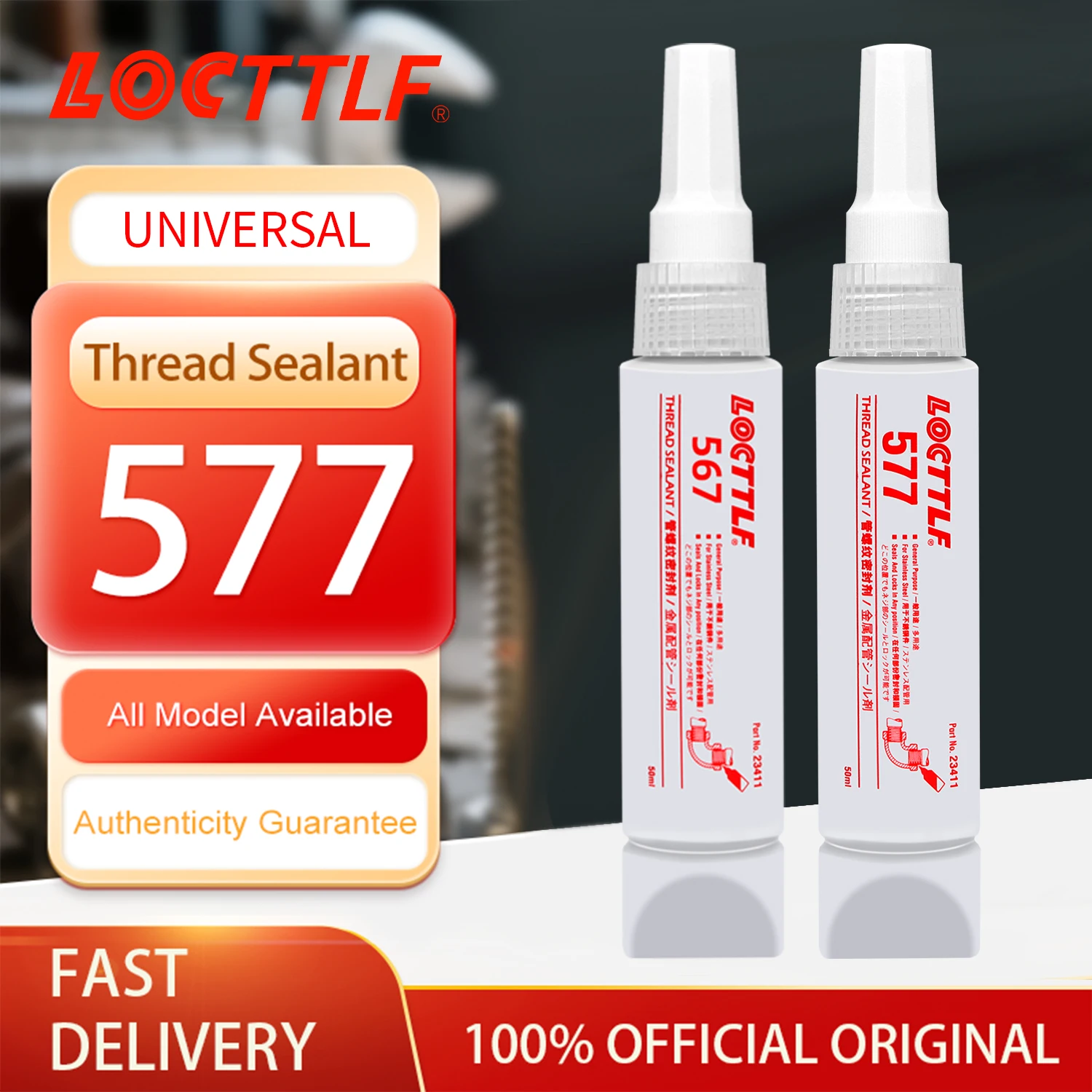LOCTTLF 565 567 574 577 Mastic d'étanchéité fileté 50ml 250ml Qualité alimentaire Colle d'étanchéité pour filetages de tuyaux haute pression
