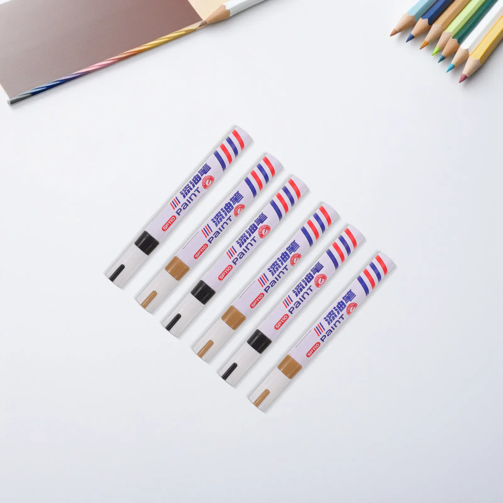 

6Pcs Gravestone Repair Marker Pen Waterproof Quick Dry Oil Based Paint Marker for Tombstone Lettering Marble Granite Ceramic