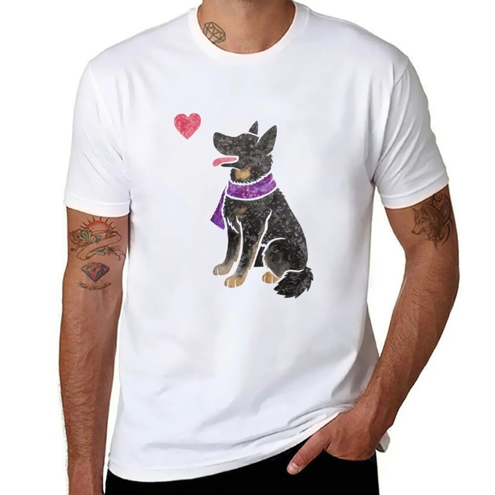 

Watercolour German Shepherd Dog (bicolour) T-Shirt t shirt man plain anime tshirt T-Shirt