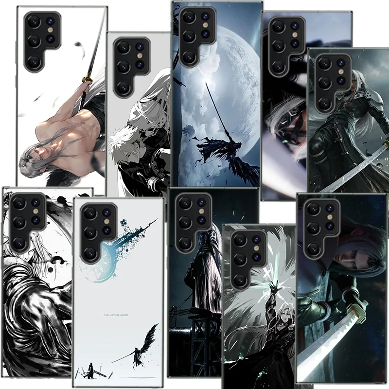 Anime FINAL FANTASY 7 BloodyBeni Clear Phone Case For Samsung Galaxy S21 S20 S23 FE S24 S22 Ultra Capa S10 S9 S8 Plus S10E Cover