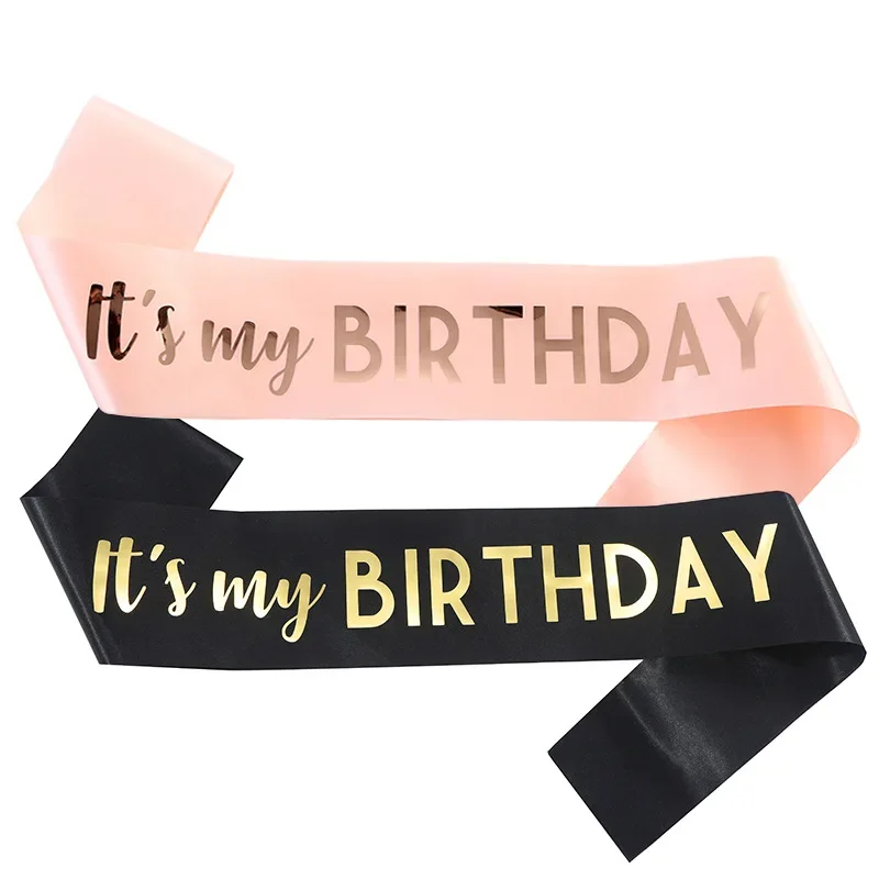 Birthday Party Shoulder Strap Etiquette Strap Color Dingcloth Bronzing Belt Ribbon It's My Birthday Party Decoration