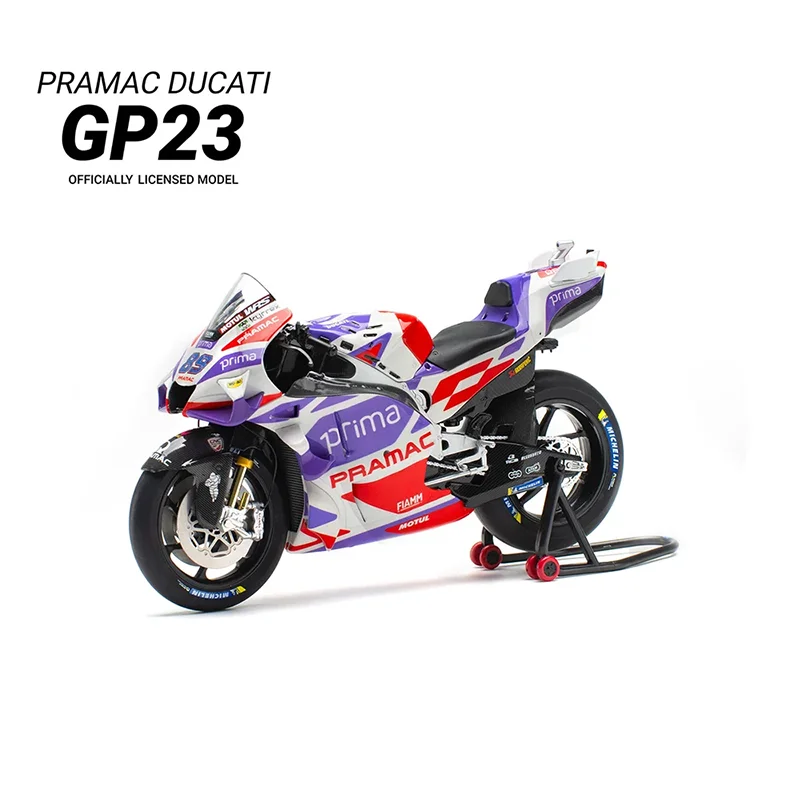 متوفر في المخزون Kiloworks 1:12 Ducati Pramac Gp23 2023 دراجة نارية محاكاة سبيكة مايكرو دييكاستينج لعبة مخصصة جمع هدية حلية