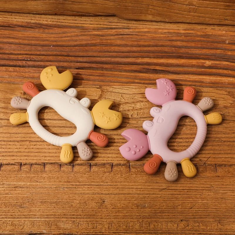 Silicone Baby Teether Baby Toys 0 to 12 Months BPA Free Chewing Teething Toys Crab Multicolor Teether Reborn Silicone Toys Gift