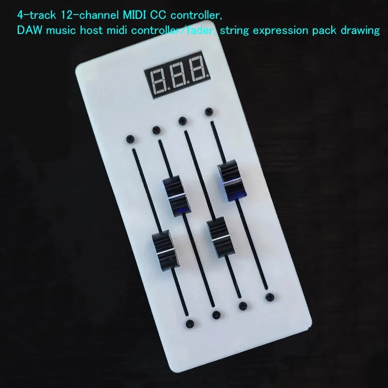 4-track 12-channel MIDI CC controller, DAW music host controller/fader, string expression drawing/mixing console volume control