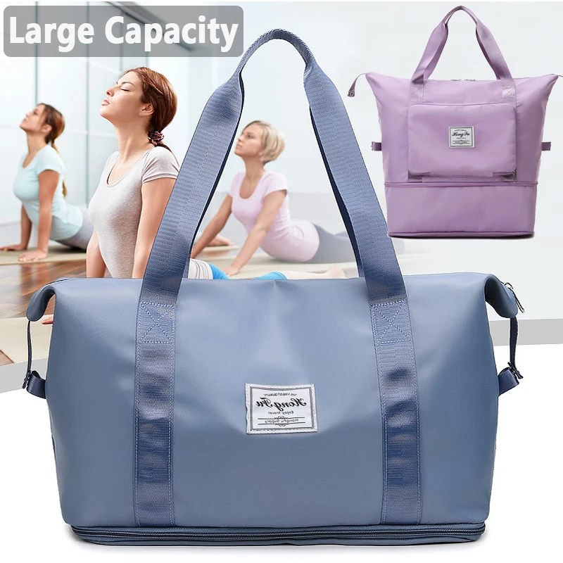 Large Capacity Folding Bag Travel Bags Tote Carry on Luggage Storage HandBags Waterproof Duffel ForWomen Shoulder Bags Wholesale