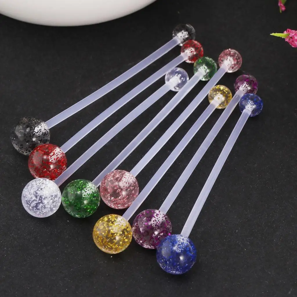 Acrylic Belly Bar Colorful Navel Ring Piercing Jewelry Set for Sport and Pregnancy Body Decoration