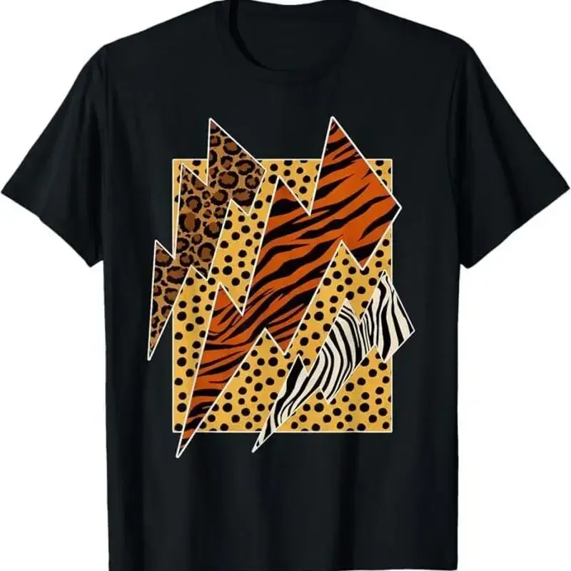 Leopard Tiger Cheetah Zebra Lightning Animal Print Shirt T-Shirt