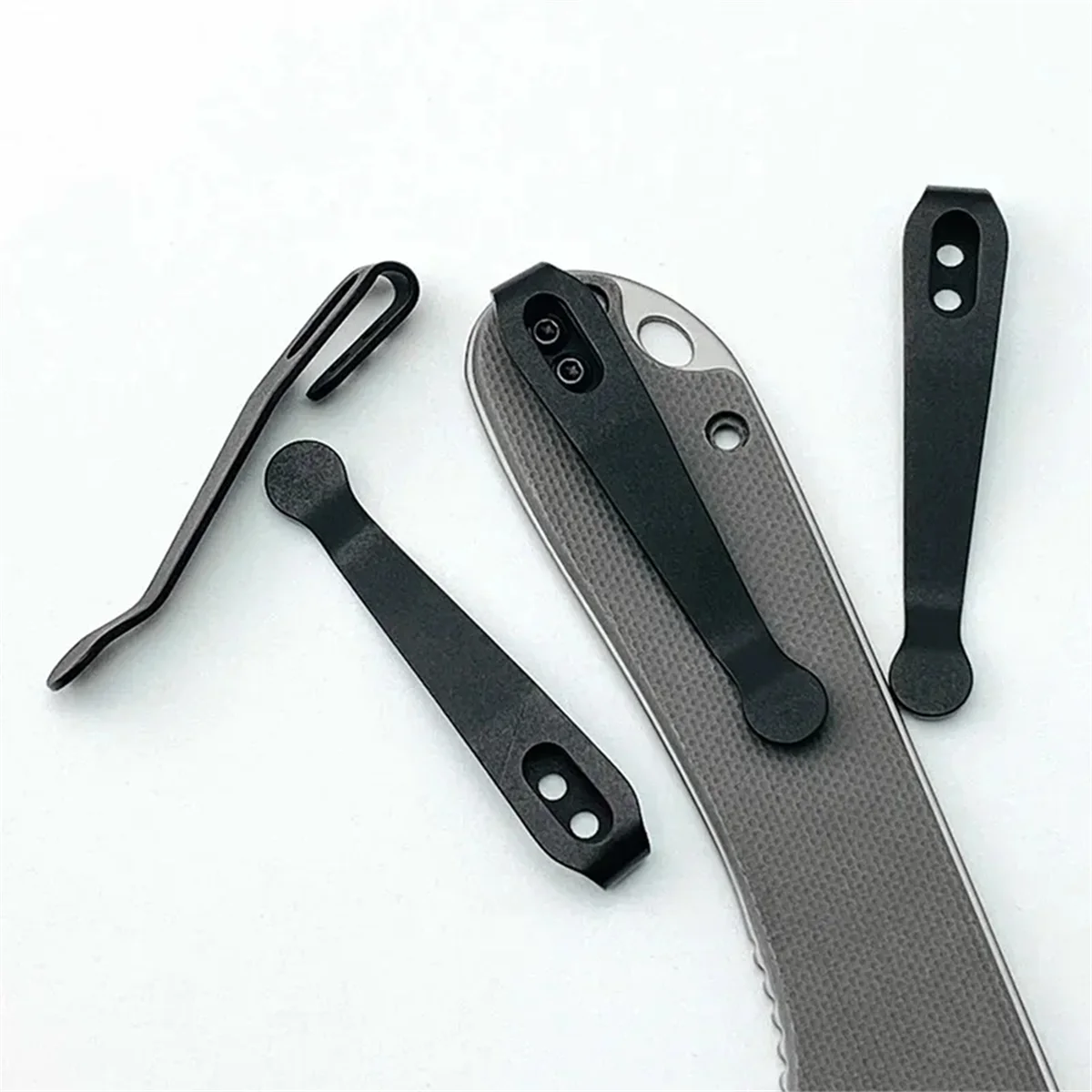 AA25 합금 포켓 나이프 클립 허리 클립 백 클립 C907 나이프 부품 및 액세서리용 나사 포함