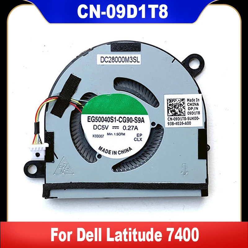 

09D1T8 9D1T8 CN-09D1T8 Новый оригинальный радиатор для ноутбука Dell Latitude 7400 2 в 1, охлаждающий вентилятор, высококачественные запасные части