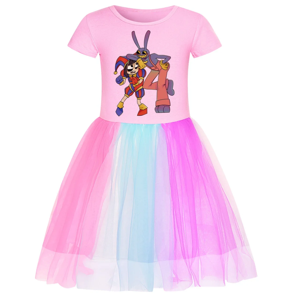 Cartoon Digital Circo Clothes Baby Girls Short Sleeve Casual Dresses Kids Lovely Dress Children Hallowen Party Princess Vestidos