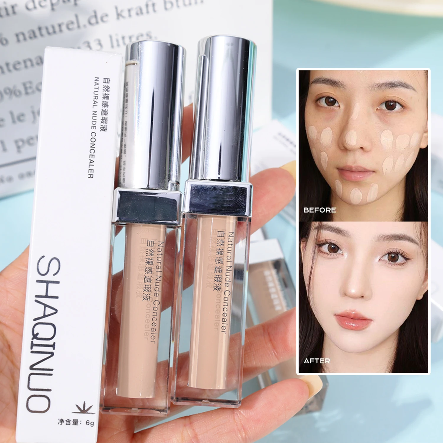 Crema correctora líquida, maquillaje resistente al agua, hidratante, brillo, cubierta de larga duración, acné, ojeras, base cosmética facial