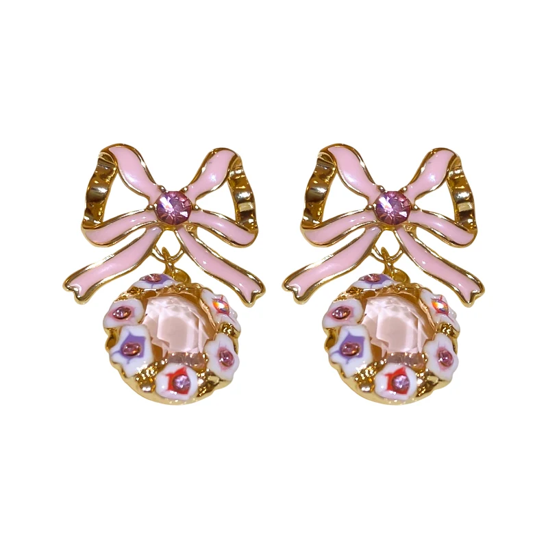 

*Pink Bow Earrings 2024 New Top Selling Unique Earrings for Female Crowd
