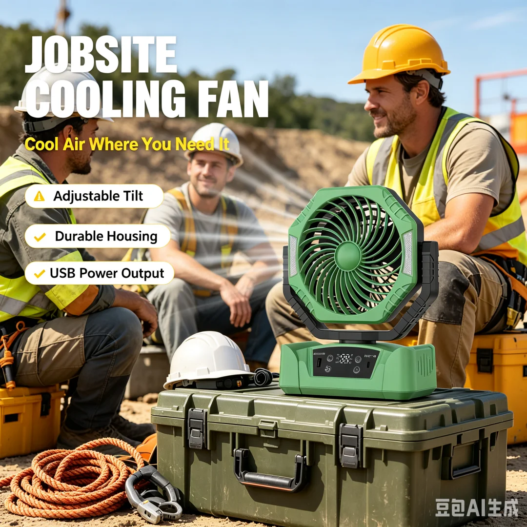 Camping Ceiling Fan 20000Mah Rechargeable Camping Circulator with Light and Remote Control Cool Air Circulation Camping Fan view 5