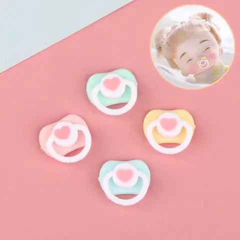 5Pcs Lovely Mini Doll Pacifier Play House Supplies Dummy Nipples For OB11 BJD Doll Baby Dolls Kids Toy Baby Pacifier Accessories