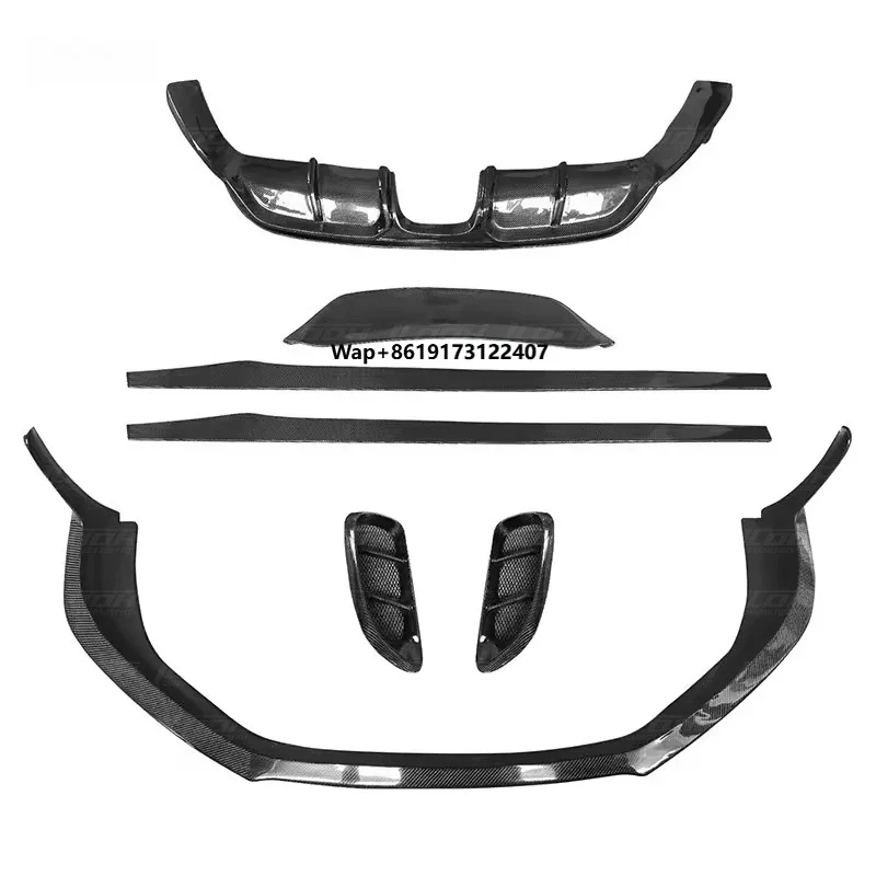 

Carbon Fiber Fibre Body Kit With Front Lip Splitter Side Skirts Rear Diffuser Vents Trims for 718 Boxster
