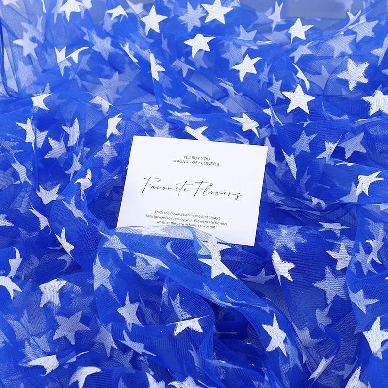 Star Tulle Fabric Medium Stiff Mesh Cloth Kids Puffy Skirt Material Halloween Costume Fabric, Gift Wrapping Decoration Netting