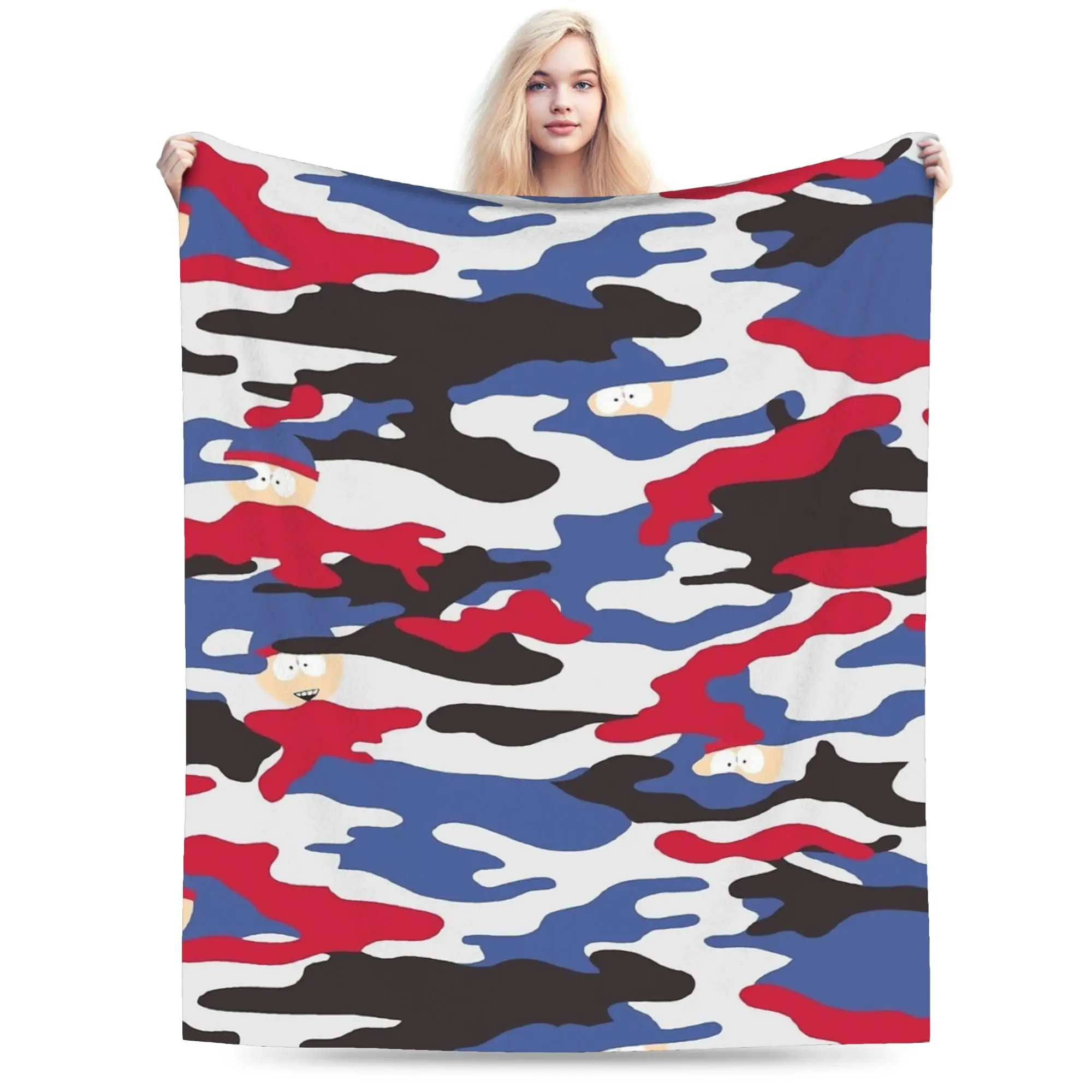 Manta de Camuflaje Stan Marsh, Manta de Forro Polar para Invierno, Diseño de Dibujos Animados de South Park, Manta Súper Suave para Cama, Sofá y Colchas
