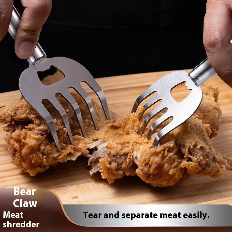 Разделочные когти из нержавеющей стали, эргономичная вилка для измельчения пищевых продуктов, изолированные кухонные инструменты, легко измельчиваются курицы и говядины для гриля