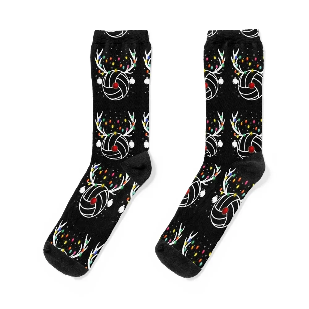 

Volleyball Christmas Reindeer Humor Socks sport tennis happy custom sports Socks Man Women's