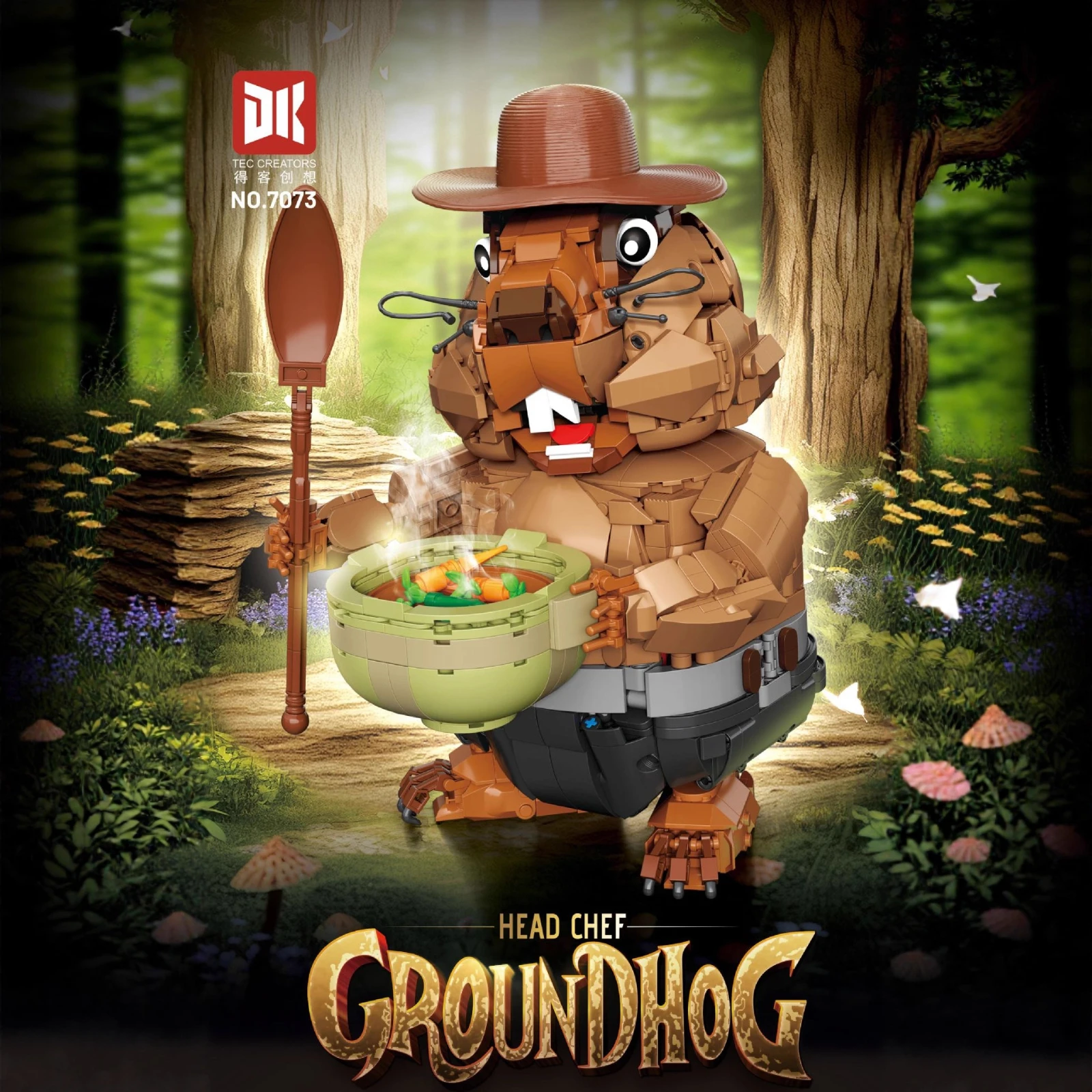 

DK7073 1464PCS Groundhog Building Kit Cute Animal Series Model Small Particle Creative Blocks for Kid Toys Holiday Gifts