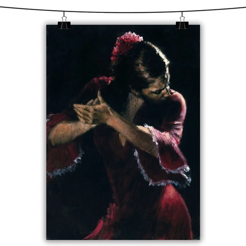 

Handmade Red Dress Girl Dancer Oil Paintings Fabian Perez Flamenco Dancer Hand Painted Oil Canvas Painting Wall Art Home Decor