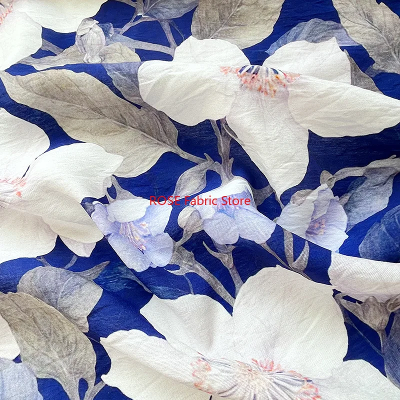 1 Meter Floral Digital Printing Brocade Cotton Fabric Cheongsam Dress Blouse Hanfu Handmade Sewing Fabric