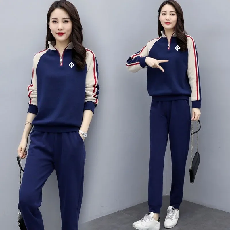 Korean New Two Piece Set Women\'s Golf Clothes Luxury Golf Top Casual Pants Autumn Golf Wear Women 2024 Luxury Brand Golf Suits