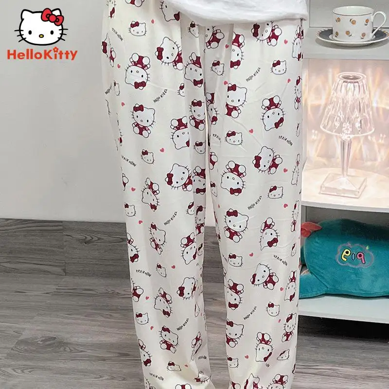 Anime Cartoon Hellokitty My Melody Kuromi Pajama Pants Spring Autumn Women Trousers Sweet Cute Student Dormitory Home Pants