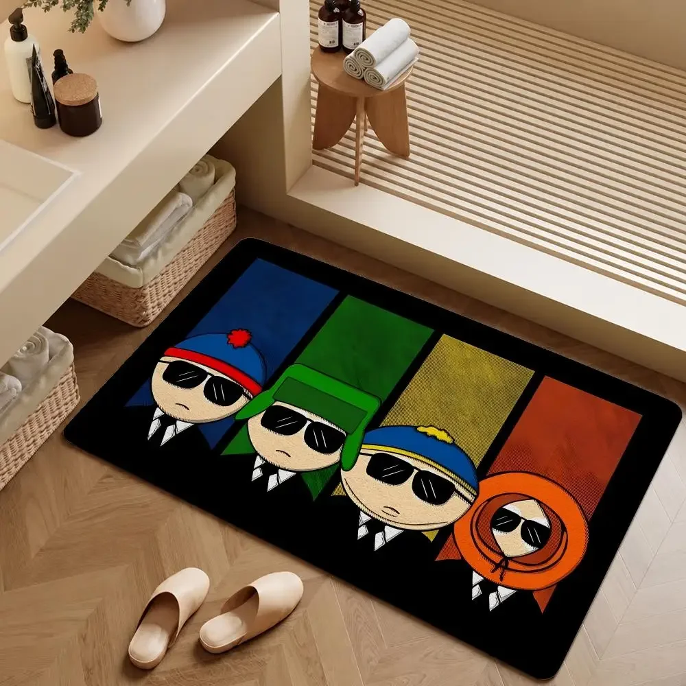 Series South Park Cartman Kenny Butters Floor Mat Soft Flannel Entrance Doormat Non-Slip Washable Rug Bedroom Kitchen Home Decor