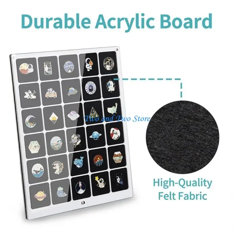 

HX6F Acrylic Brooch Pin Organizers Display Commemoratives Storage Case Badge Enamels Pin Collections Holder Tabletop & Wall