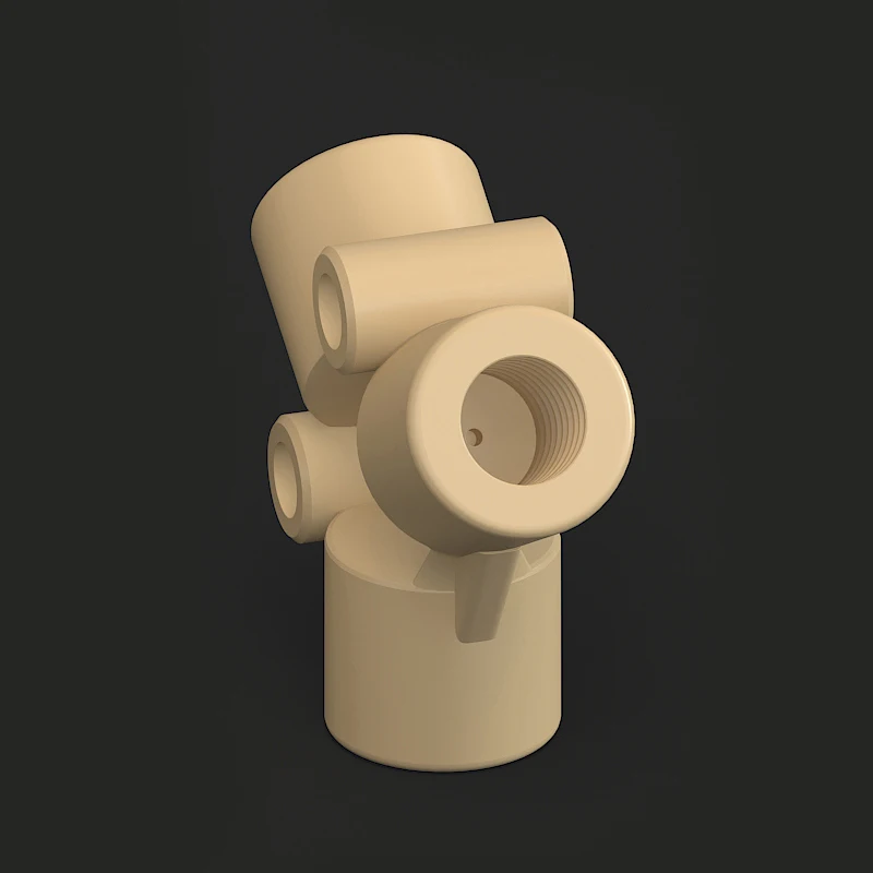 PEEK Female Thread Y Adapter Plastic Parts Internal Thread Connector