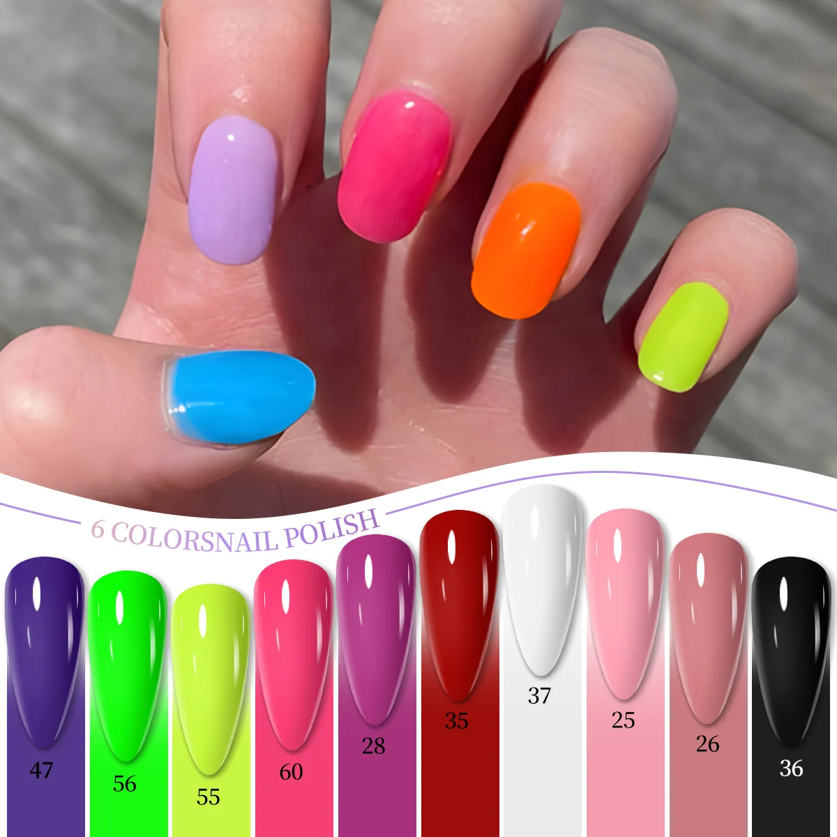 

VOKY Набор лаков для ногтей Dopamine /Y2K/ Punk, 6 шт., полуперманентный лак для ногтей с УФ/светодиодом, набор из 6 предметов, подходит для салона ногтей