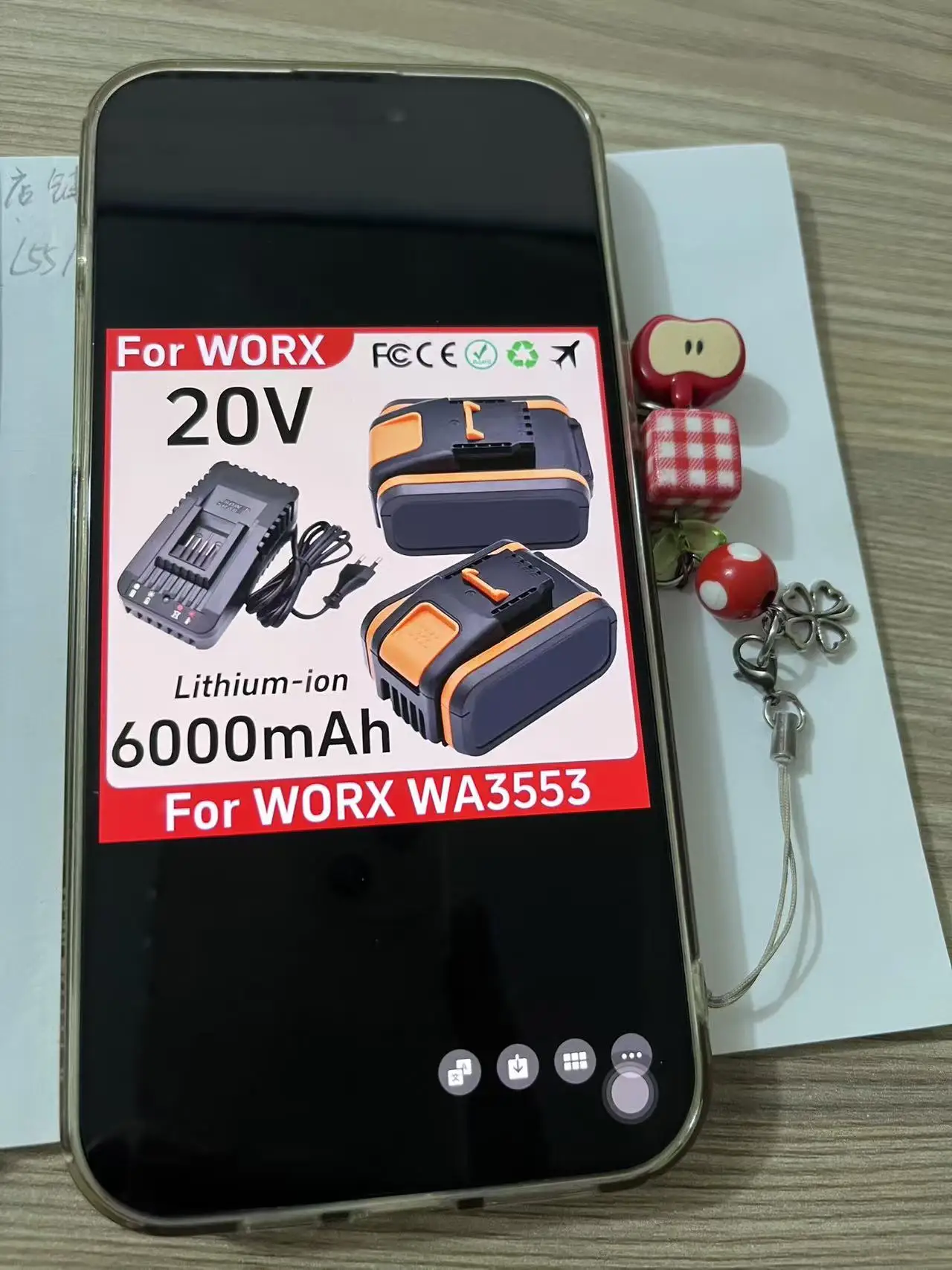 

Rechargeable For Worx 20V 6000mAh Li-ion Battery WA3551 WA3551.1 WA3553 WA3641 WX373 WX390 Electric Tool With charger