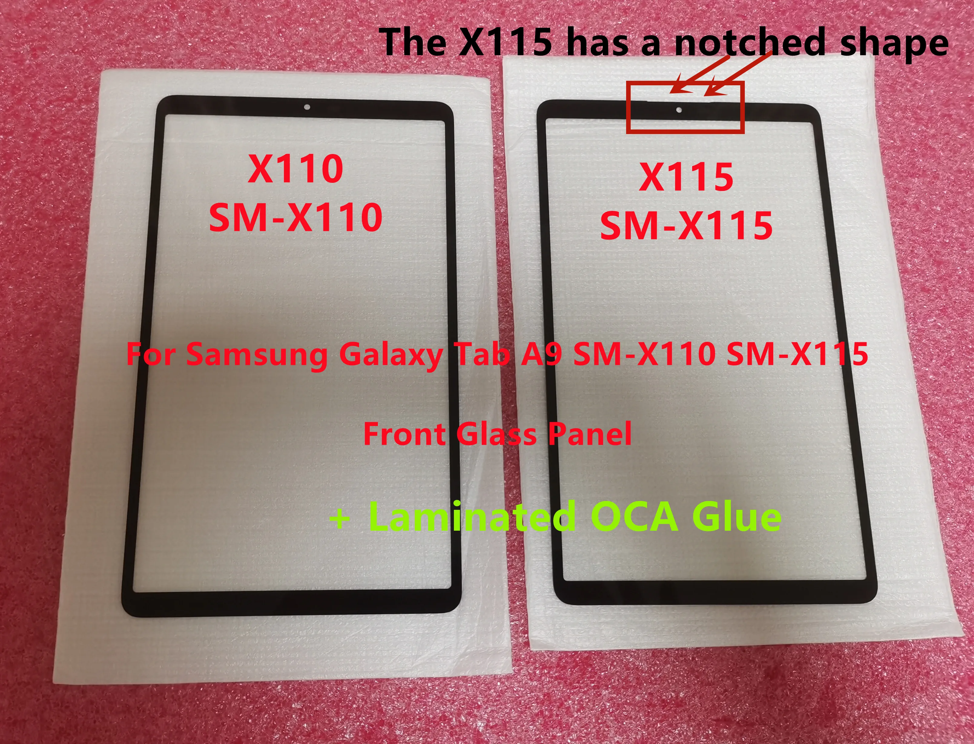 

Новинка для Samsung Galaxy Tab A9 SM-X115 SM-X110 X115 X110 сенсорная панель, передняя стеклянная линза + ламинированный клей OCA, 100% тестирование