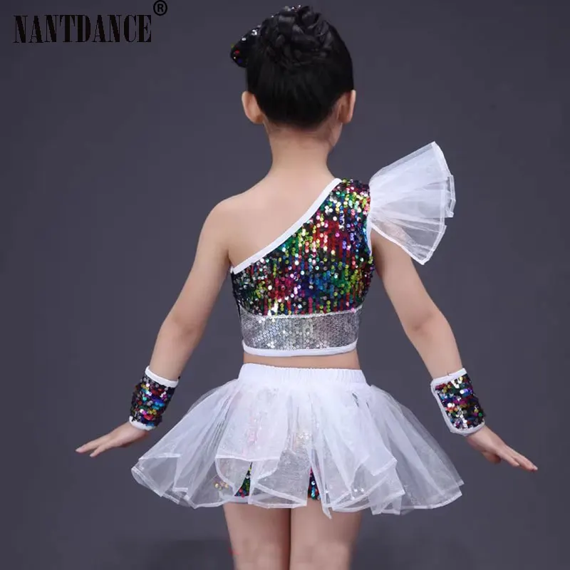 Tanzkleidung Mädchen Jazz Dance Street Dance Performance Kostüme Kinder Modern Dance Modell Laufsteg Pailletten Kostüme Röcke