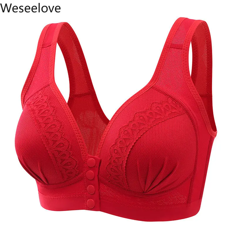 Sexy Front Closure Bra Women  Fastening  Wireless s for  Push Up Lingerie Plus Size ssiere No Steel Ring