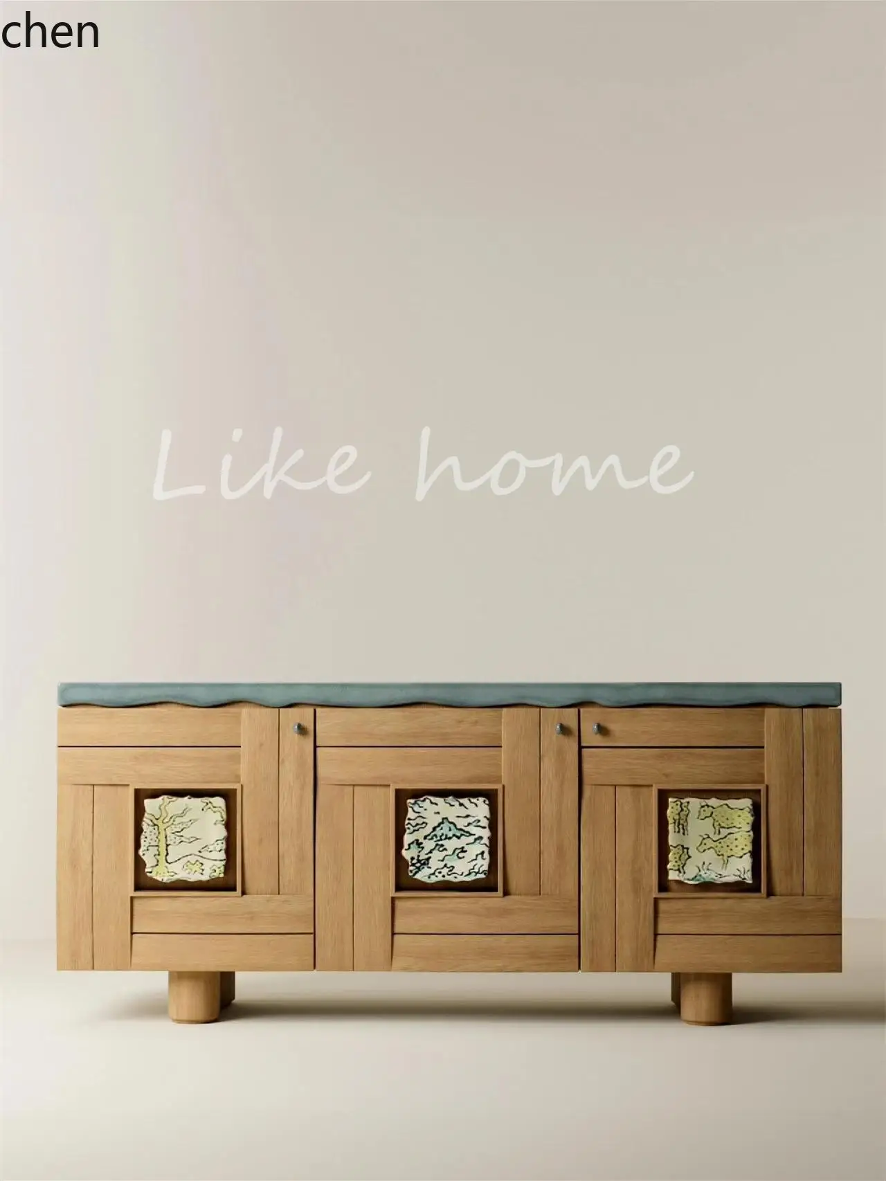 

HXL medieval solid wood chest cabinet multi-functional dining side cabinet household living room locker